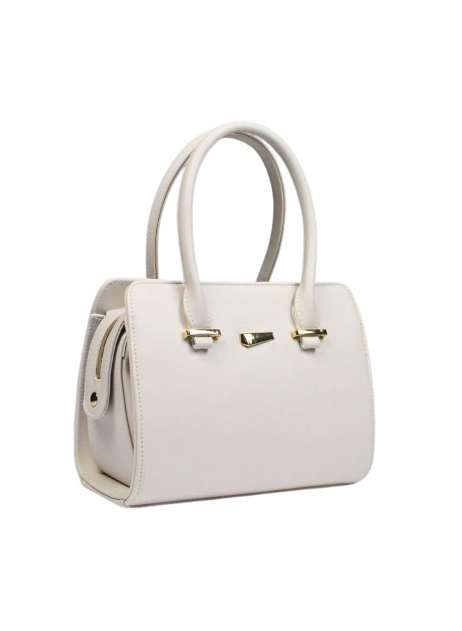 حقيبة يد جلد ايطالي حجم وسط -اوف وايت