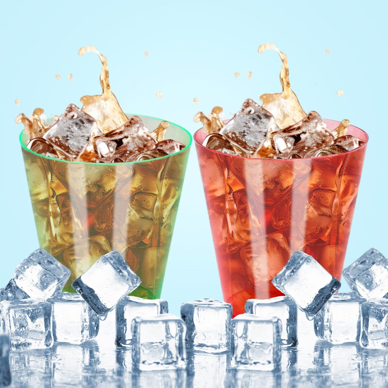 Whaline Whaline 100Pcs Christmas Plastic Shot Cups 2oz Red Green Clear Mini Shot Glasses Small Xmas Party Cups Reusable for Beer Drinks Snacks Samples Tastings - Image 4