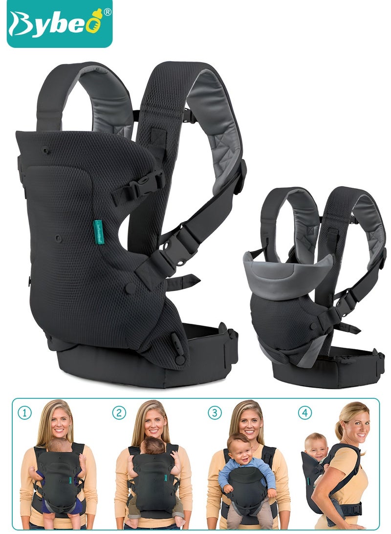 Bybeo Baby Wraps Carrier, Breathable Ergonomic Infant Front Facing/Back Carriers Adjustable Baby Strap Waist Carrier for Newborn to Toddler 0-30kg, One Size Fits All  - Image 1