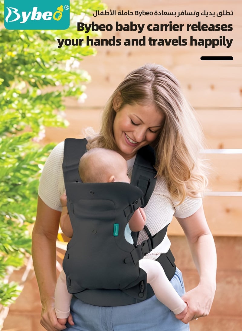 Bybeo Baby Wraps Carrier, Breathable Ergonomic Infant Front Facing/Back Carriers Adjustable Baby Strap Waist Carrier for Newborn to Toddler 0-30kg, One Size Fits All  - Image 3