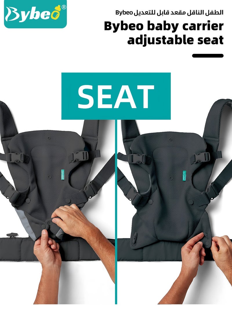 Bybeo Baby Wraps Carrier, Breathable Ergonomic Infant Front Facing/Back Carriers Adjustable Baby Strap Waist Carrier for Newborn to Toddler 0-30kg, One Size Fits All  - Image 5