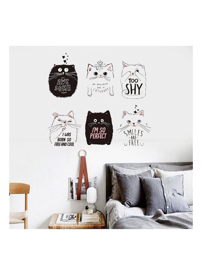 NIBEMINENT Cute Fresh Cats Flat Wall Stickers - Image 3