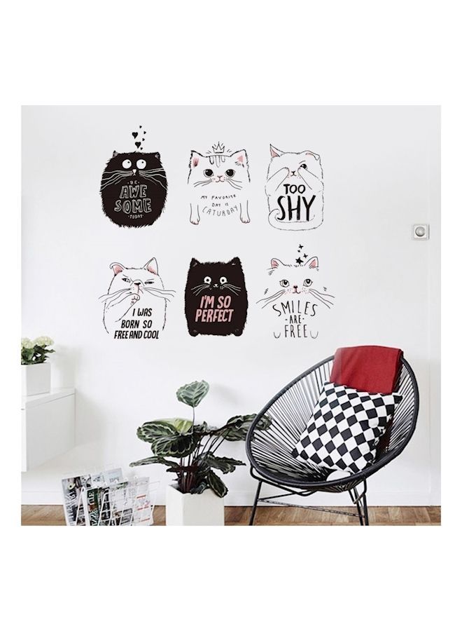 NIBEMINENT Cute Fresh Cats Flat Wall Stickers - Image 2