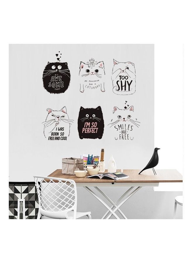 NIBEMINENT Cute Fresh Cats Flat Wall Stickers - Image 1