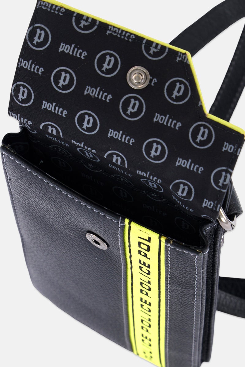 POLICE Men Brand Logo Phone Pouch 18,5 H x 9,5 W 2 W cm, Black - Image 3
