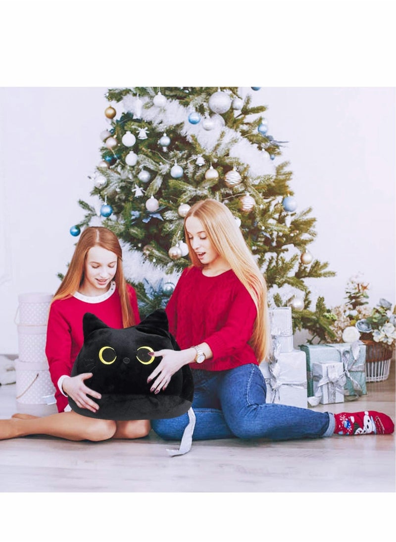 Excefore Plush Toy, 3D Black Cat Plush Toy Pillow, Cute Animal Cat-Shaped Stuffed Pillow Cushion Great Gifts / Gifted for Birthday , Valentine's Day , Give Girlfriend and Children,Black-15.7"…  - Image 3