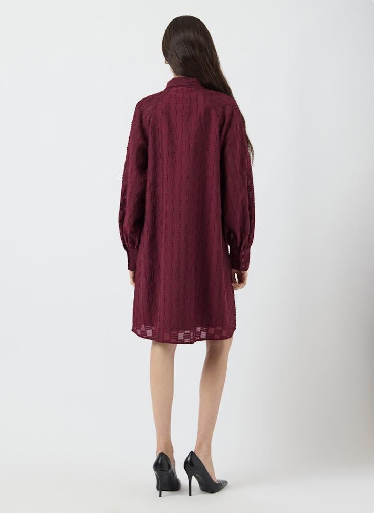 YAS Neck Tie Detail Cuff Sleeve Mini Dress - Image 2