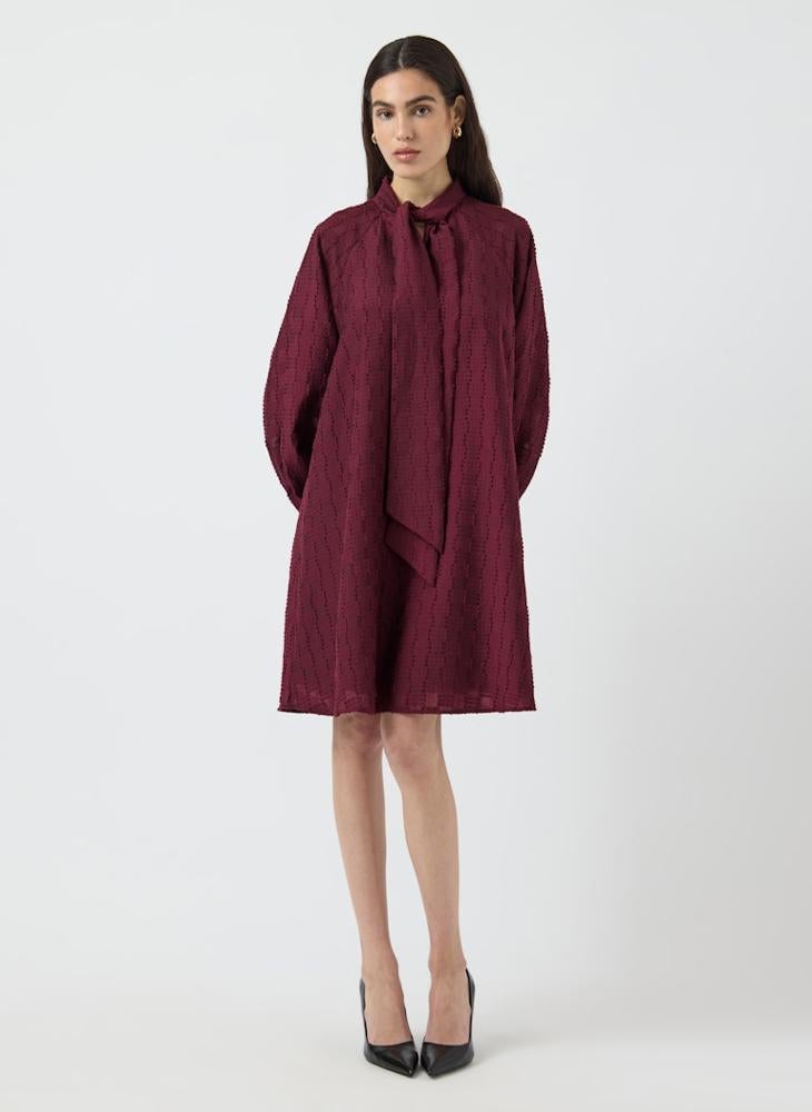 YAS Neck Tie Detail Cuff Sleeve Mini Dress - Image 4