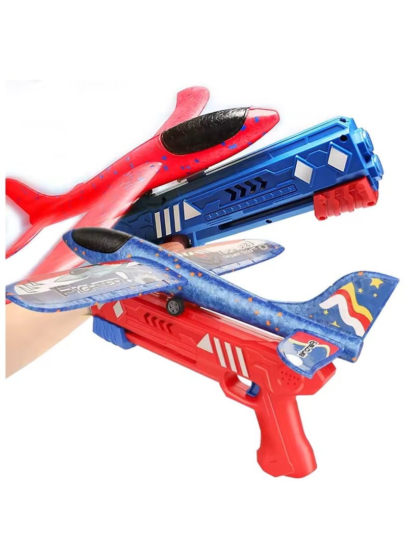 Toy Box Airplane Foam Launcher One Click Ejection Model with Foam Glider Airplane Toy Set For Kids  - Image 2