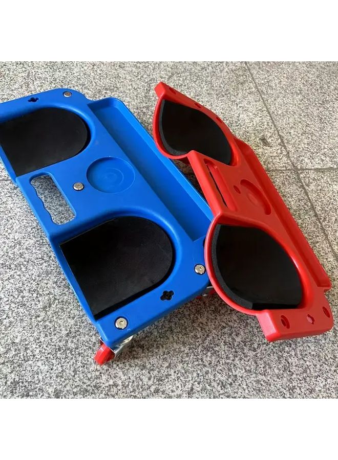 Red Roller Skating Kneeling Pad With Rolling Knee Rest Platform Multifunctional Built In Tool Tray Comfortable Design For Mechanics Carpenters Flooring And Automotive Maintenance Mechanic Support Tool Compact Tool Storage Durable Construction - Image 1
