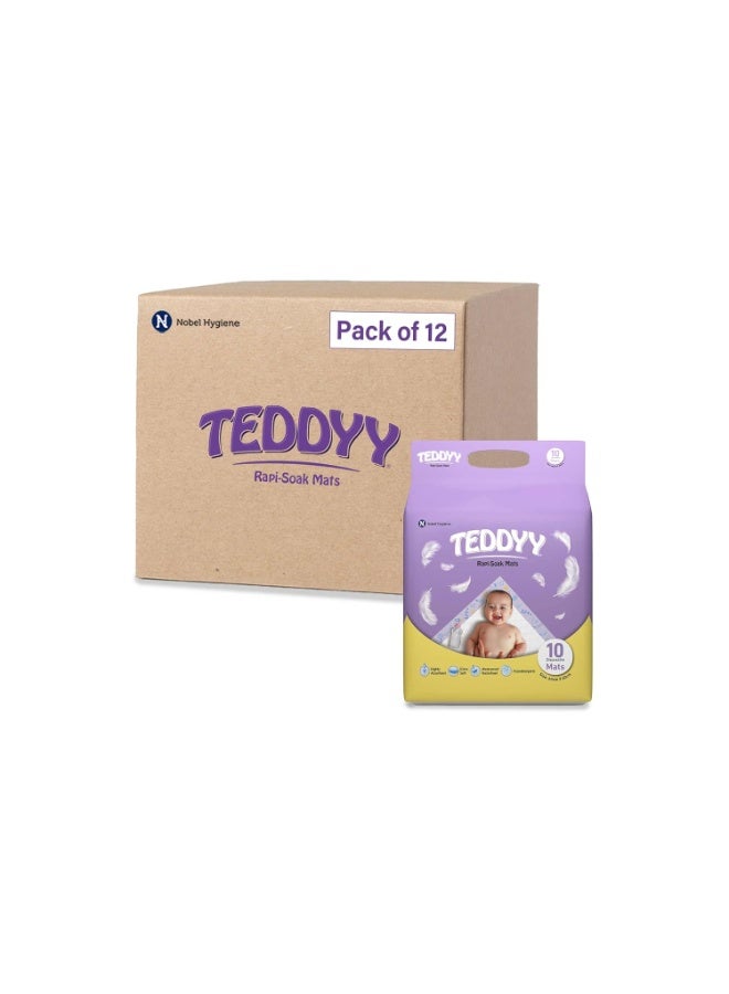 TEDDYY Baby Disposable Rapi-Soak Mats Size - 60 X 60 Cm | 120 Count | Highly Absorbent | Unisex | Anti-Rash | Extra Soft top layer | Anti-Bacterial & Leak- Proof - Image 1