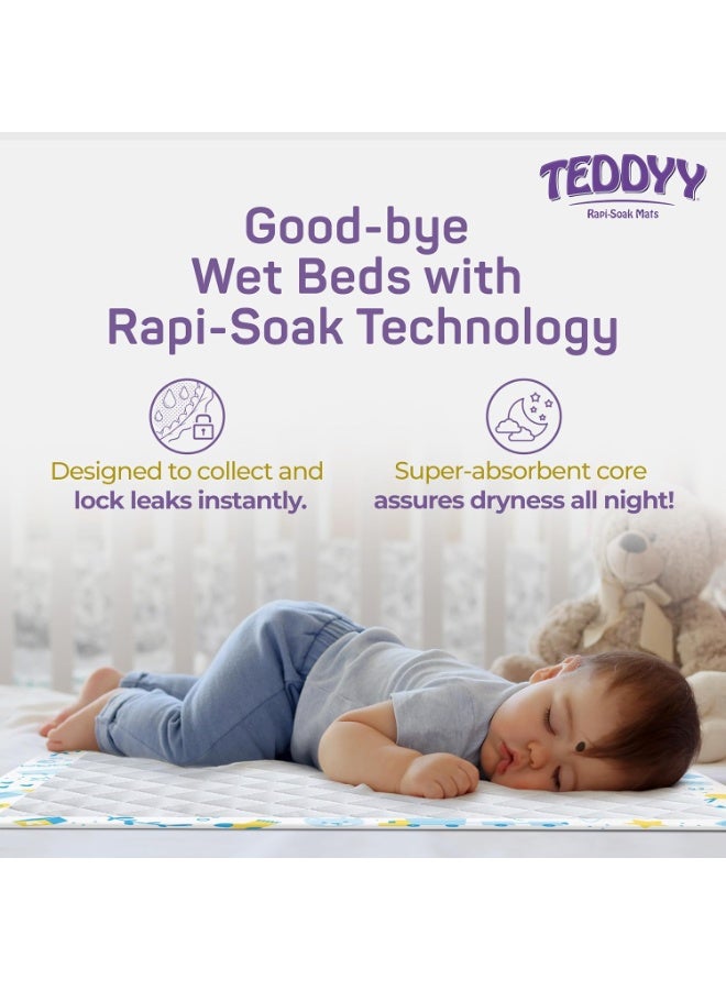 TEDDYY Baby Disposable Rapi-Soak Mats Size - 60 X 60 Cm | 120 Count | Highly Absorbent | Unisex | Anti-Rash | Extra Soft top layer | Anti-Bacterial & Leak- Proof - Image 4