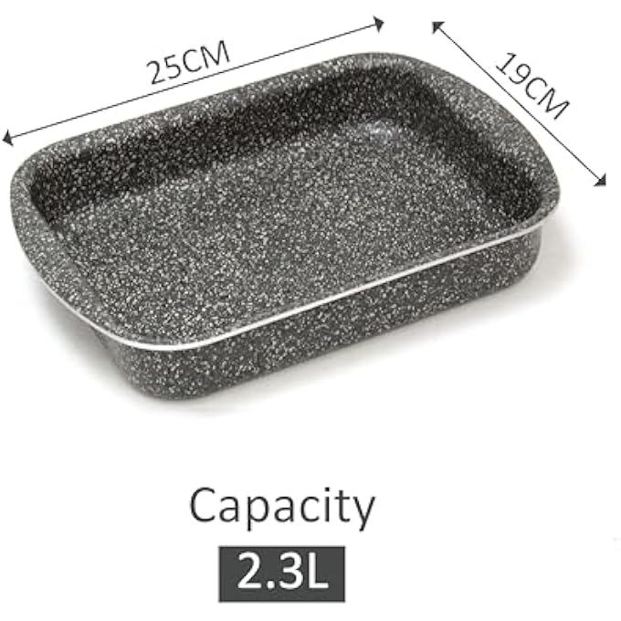 Hascevher Granite Rectangular Tray  Lavilla Prime Series Premium Quality NonStick Roasting Tray Made In Turkey 25 Cm - Image 2