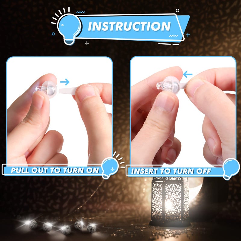 LIHAO 30pcs LED Balloon Lights Mini Round LED Ball Lights for Paper Lantern Christmas Halloween Birthday Wedding (White) - Image 3
