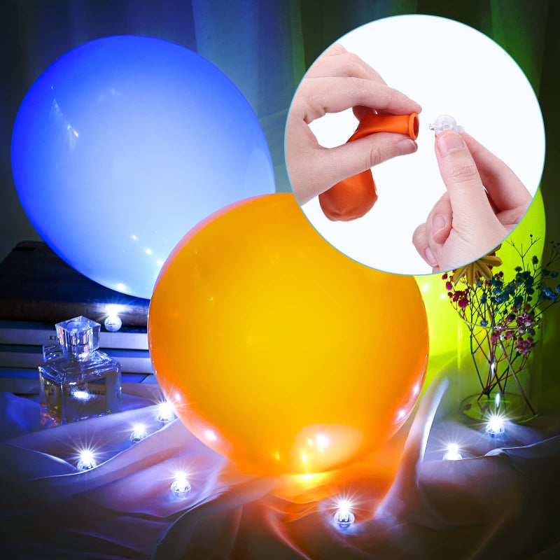 LIHAO 30pcs LED Balloon Lights Mini Round LED Ball Lights for Paper Lantern Christmas Halloween Birthday Wedding (White) - Image 5