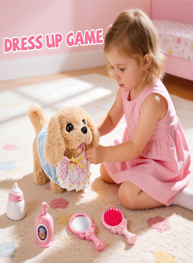 MEWOCHEE Toys Dog for Kids Girls, Robot Walking Dog Toys for Girls, Realistic Interactive Stuffed Puppy, Dress Up for Little Dog, Pretend Play Toddlers Toy for 5-7, Ideas Birthday Gifts for Girl 5 Year Old - Image 3