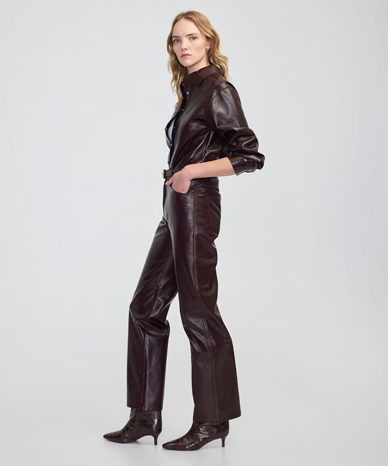 Ipekyol Faux Patent Leather Straight-Leg Trousers - Image 2