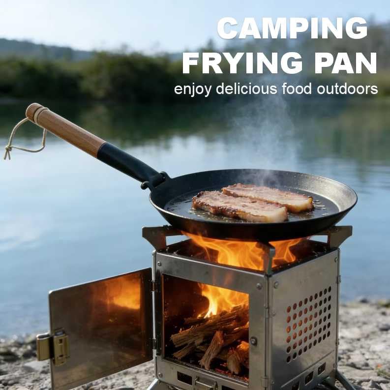 Keleday 8.2 Inch Cast Iron Frying Pan with Folding Detachable Handle Non Stick Lightweight Camping Skillet for Indoor Outdoor,Backpacking,Fits All Stovetops - Image 4