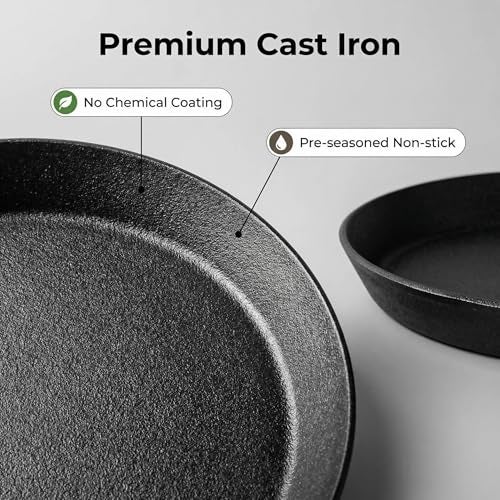 Keleday 8.2 Inch Cast Iron Frying Pan with Folding Detachable Handle Non Stick Lightweight Camping Skillet for Indoor Outdoor,Backpacking,Fits All Stovetops - Image 3