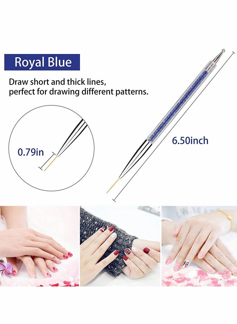 Excefore 7 Pcs Nail Art Liner Brushes,Nail Art Point Drill Drawing Brush Pen Double Ended Dotting Tools Set,Dual-ended Painting Nail Design Brush Pen Include Liner Brushes and Dotting Pen 5/7/9/11/14/16/20 mm - Image 3