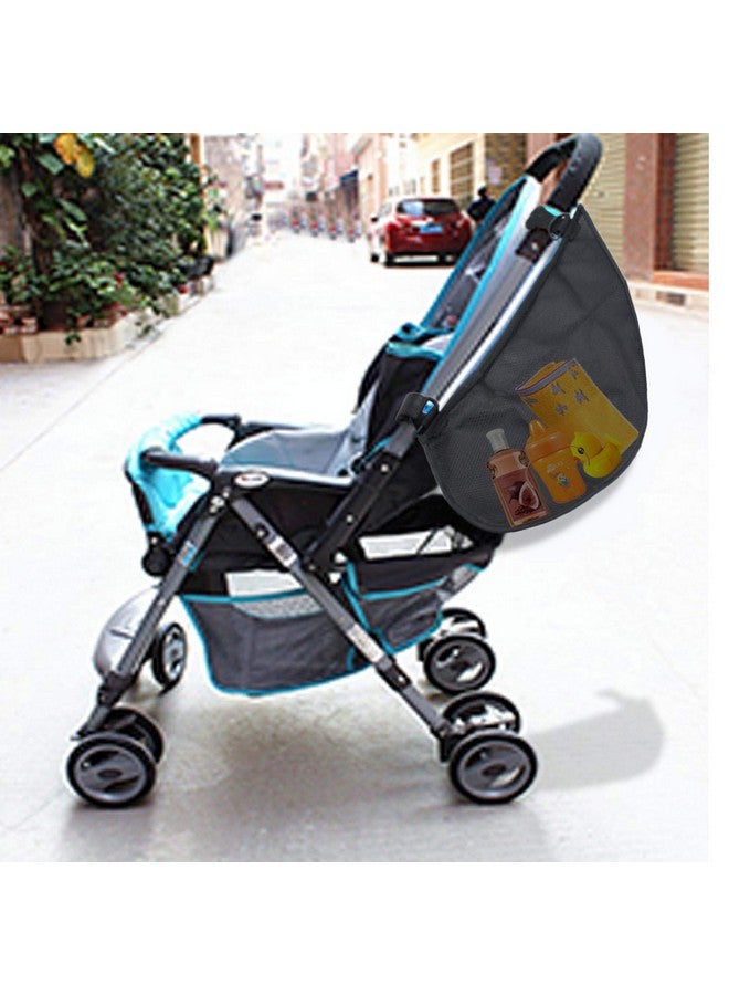 Dogxiong 2 Pack Universal Side Sling Stroller Mesh Cargo Net and Organizer, Extra Stroller Storage Space, Non-Slip and Adjustable Straps - Image 3