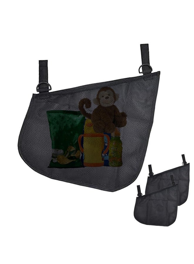 Dogxiong 2 Pack Universal Side Sling Stroller Mesh Cargo Net and Organizer, Extra Stroller Storage Space, Non-Slip and Adjustable Straps - Image 4