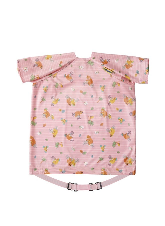 bibado - - Coverall Baby Feeding Bibs, Weaning Bib, Easy To Clean Baby Bibs For Eating, Adjustable High Chair Catch All Sleeved Bibs, Toddler Bib, Short Sleeve Feeding Bibs - Image 1
