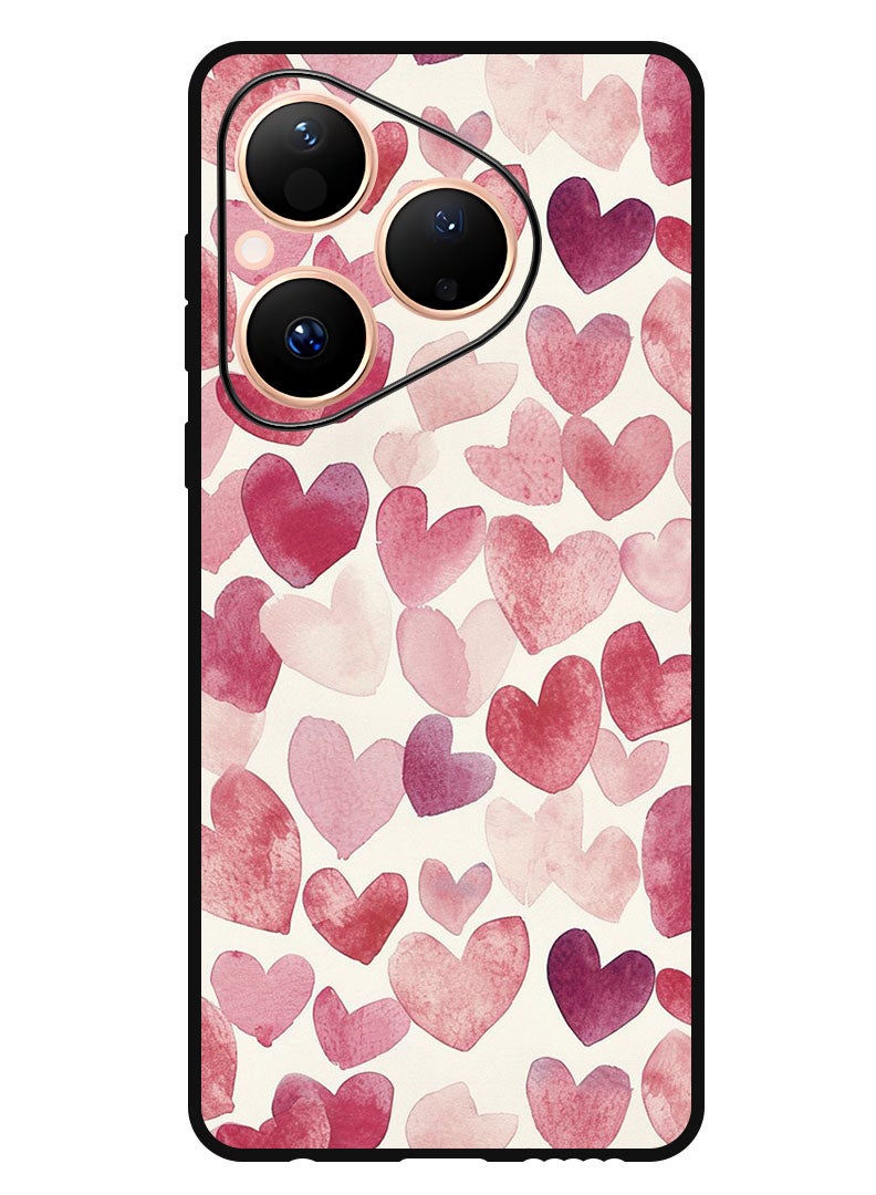 Theodor Case Compatible with Huawei Pura 80 6.6 Inch Protection Shockproof Bumper Cover Heart Painitng - Image 1
