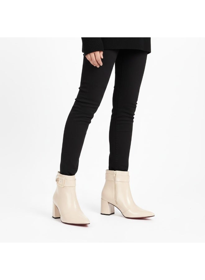 Stylish women's half-boots made of imported leather with a distinctive classic design - Image 2