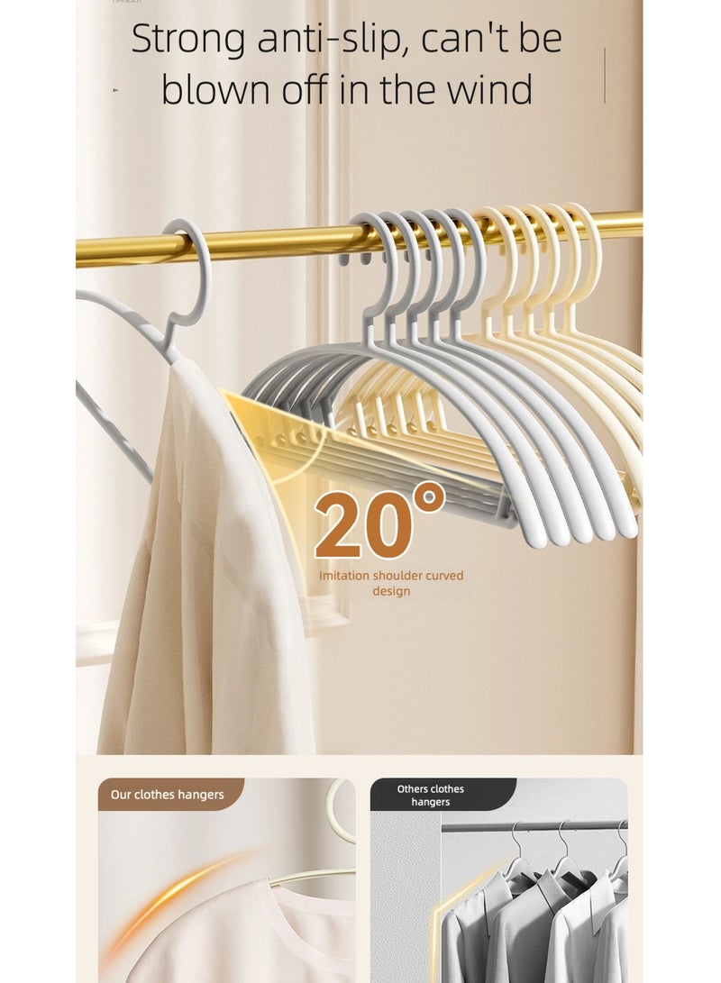 ZAYVA 30 Pcs Plastic Clothes Hanger, Non-Slip Strong and Durable Hanger with Notches, Hangers for Wardrobe, Cloth Display Rack for Space Saving Closet Storage Organizer, Heavy Duty Adult Hanger For Coat, Suit, Grey - Image 3