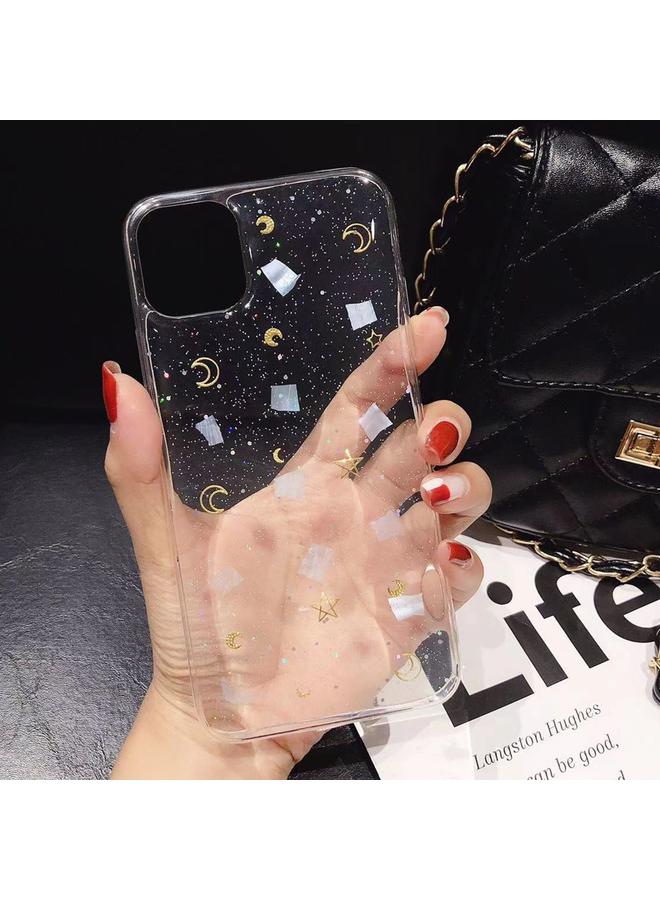 زبون جراب هاتف iPhone 11 مصنوع من مادة TPU الإيبوكسي اللامعة المصنوعة من صدفة القمر والنجمة - Image 2