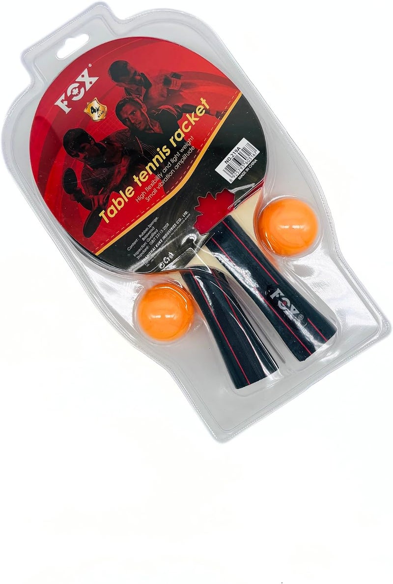 Fox Table Tennis Racket Set with 2 Paddles and 2 Orange Balls - Image 5