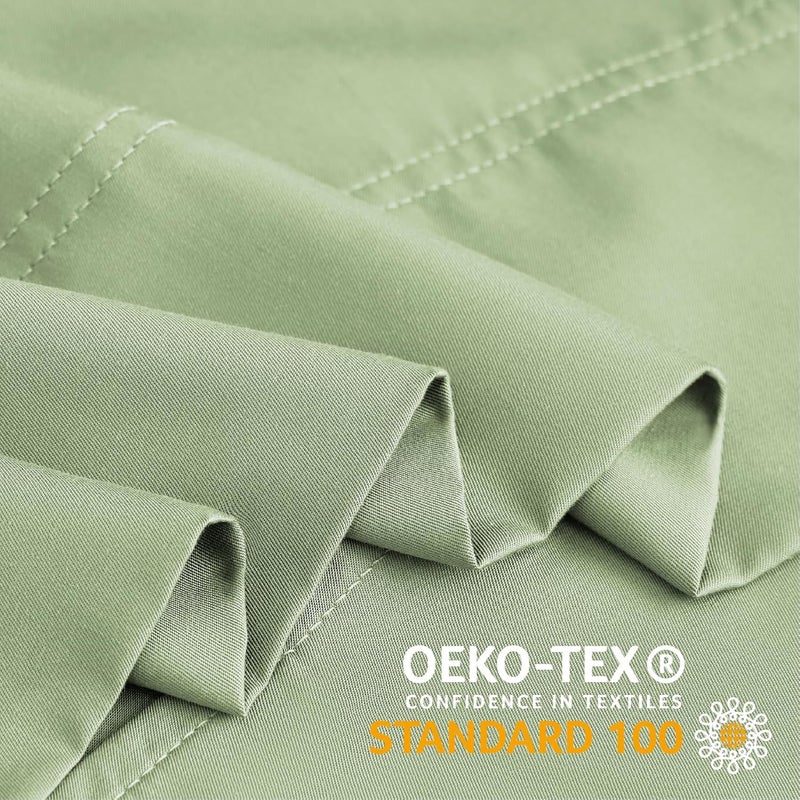BEDELITE Ready varied options Standard Pillow Cases Set of 2, Rayon Derived from Bamboo, Cooling Pillow Cases for Hot Sleepers & Night Sweats, Breathable Silky Soft Envelope Pillowcases(Sage Green, 20"x26") Trendy budget practical design - Image 5
