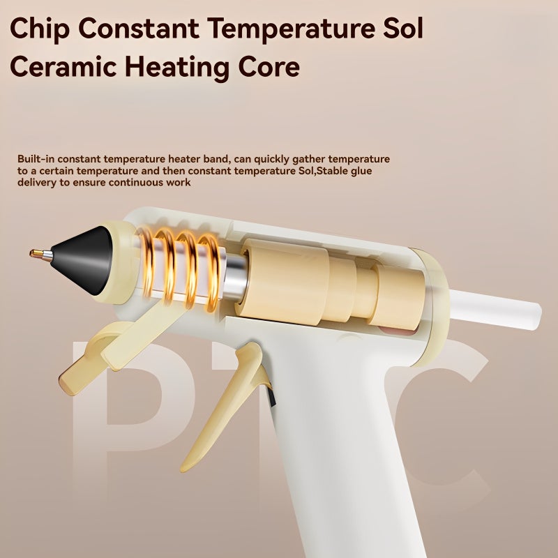 Cordless Hot Glue Gun, USB-C Rechargeable 2000mAh Battery, Fast Heating 2-3 Minutes, Anti-Drip Stand, Includes 30 Glue Sticks for DIY Crafts & Home Repairs - Image 4