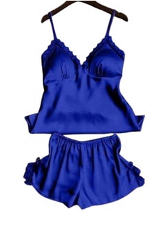 Ward Women's Pajama Set Solid with High-Impact Bra and Lace-Trimmed Shorts 