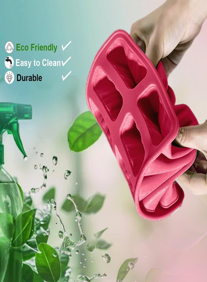 BRENSTEN Silicone Popsicle Molds 10 Pcs Ice Pop Maker Molds with 10 Reusable Sticks, Cleaning Brush and Funnel - Homemade Easy-Release Reusable Popsicle Moulds Shapes (Red) - Image 5