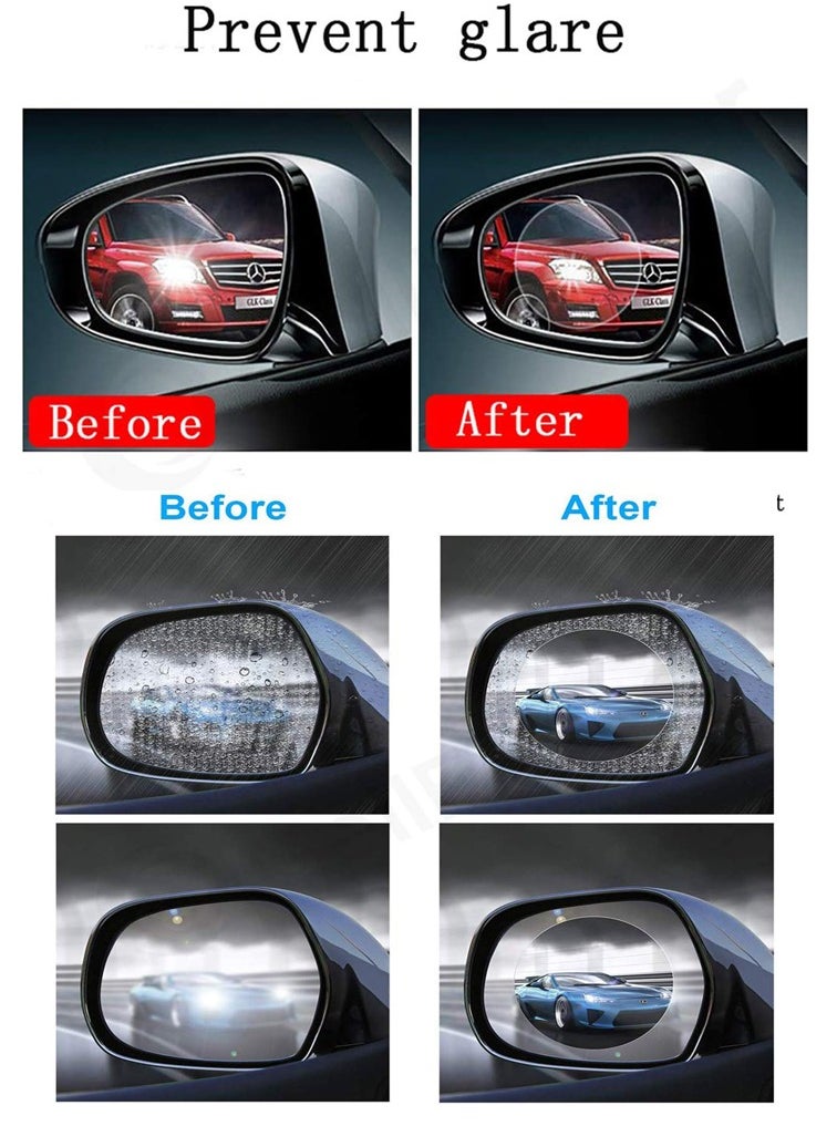 Oval car mirror screens to preserve the purity of the image of the car mirrors from water in rain and fog protective film for car rear view mirrors sticker high resolution rear view mirror (circular)