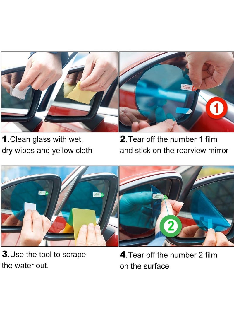 Oval car mirror screens to preserve the purity of the image of the car mirrors from water in rain and fog protective film for car rear view mirrors sticker high resolution rear view mirror (circular)