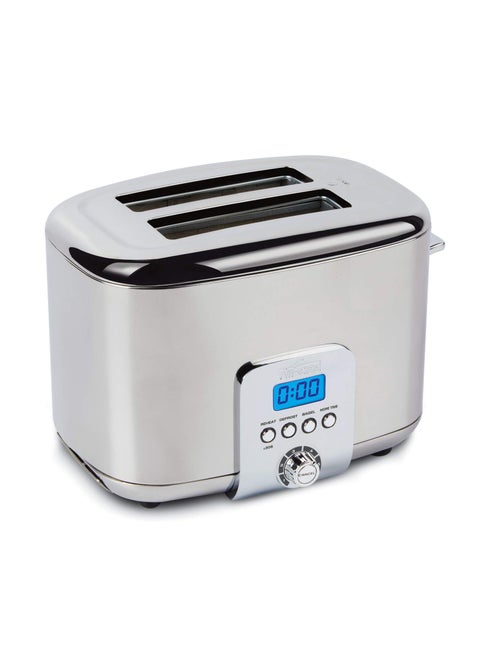 AllClad Electrics Stainless Steel Toaster 2 lice LED display Removable crumb try 6Browing levels Wide and selfcentering slots Waffles Bagels Bread 1291D x 529W x 898H Silver
