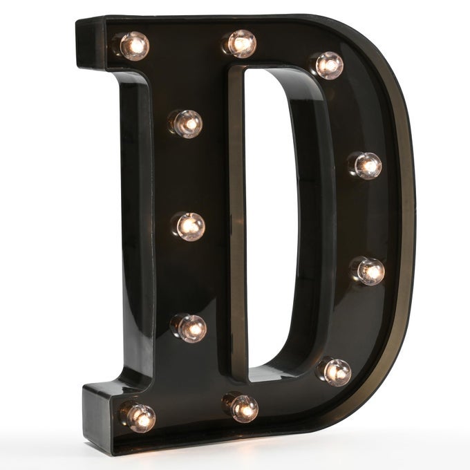 LIGHT UP BLACK ALPHABET MARQUEE LETTERS SIGN LED MARQUEE NUMBER LIGHTS SIGN FOR NIGHT LIGHT HOME BAR CHRISTMAS LAMP BIRTHDAY PARTY WEDDING DECORATION D