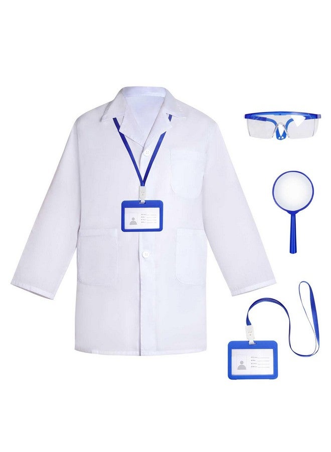 mifengda Doctor Scientist Costume Kids Lab Coat Costume And Goggles For Kids Children Scientist Doctor Costume Dress Up Kit With Goggles Id Card Magnifying Glass For Kids Halloween Costume Role Play  - Image 1