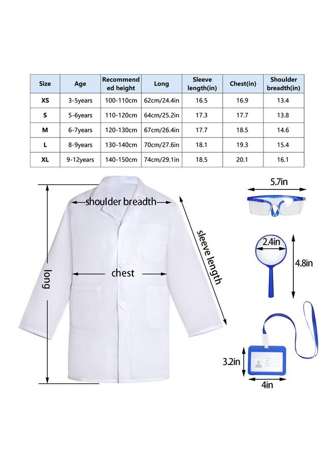 mifengda Doctor Scientist Costume Kids Lab Coat Costume And Goggles For Kids Children Scientist Doctor Costume Dress Up Kit With Goggles Id Card Magnifying Glass For Kids Halloween Costume Role Play  - Image 2