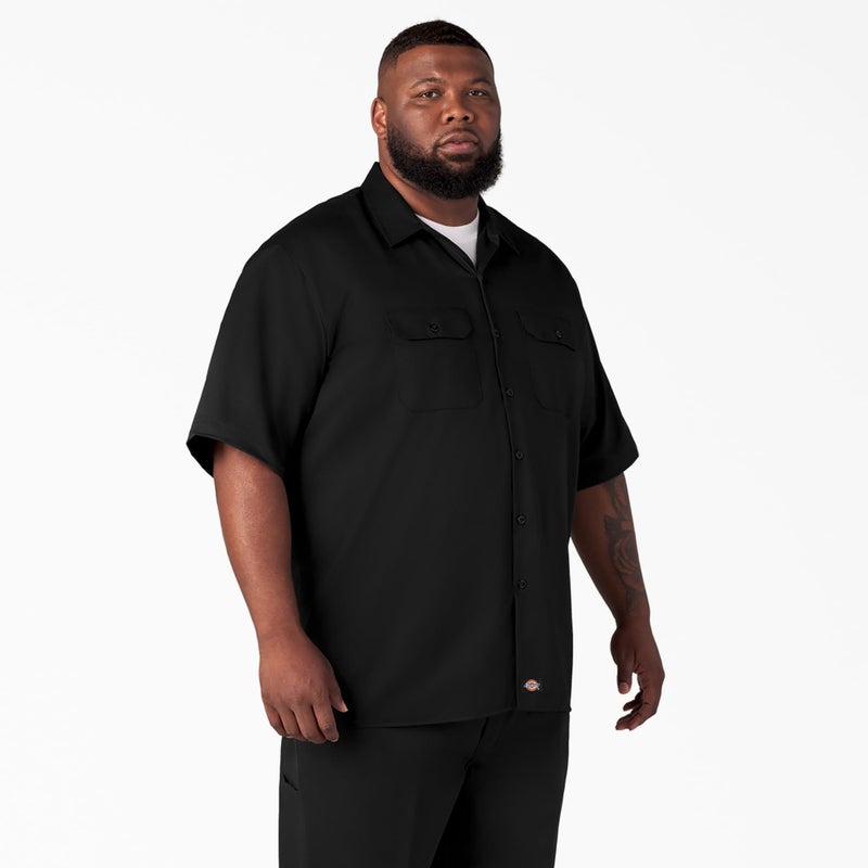 Dickies Short Sleeve Work Shirt, Black, XL - Image 3