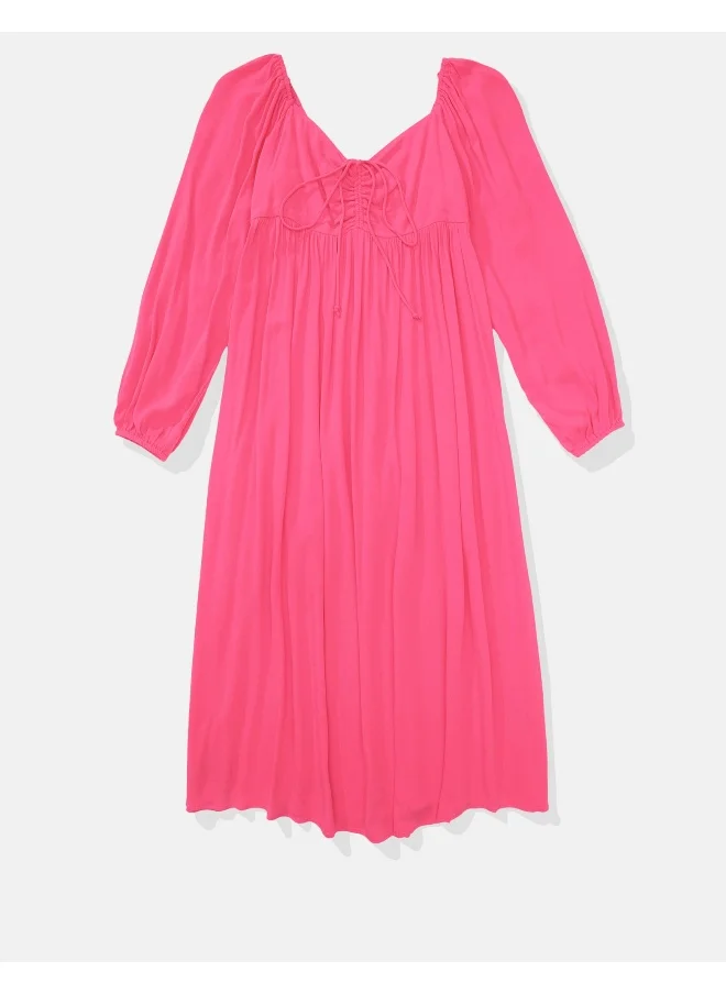 Aerie Puff Sleeve Ruched Dress