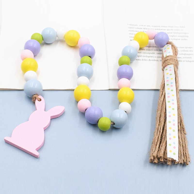2pcs Wood Bead Garland with Tassel Rustic Farmhouse Beads Garland Wall Hanging Beads Garland - Image 5