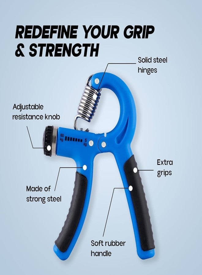 HOBITEQ Hand Grip Workout Strengthener, Adjustable Hand Gripper for Men & Women for Gym Workout Hand Exercise Equipment to Use in Home for Forearm Exercise, Finger Power Gripper 5kg-60 Kg Multi-colour - Image 2
