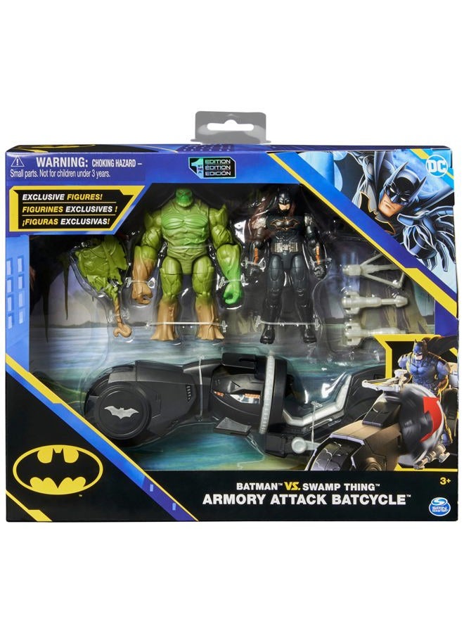 DC Comics , Batman and Swamp Thing Armory Attack Batcycle Set, Exclusive Armored Batman and Swamp Thing Action Figure with Accessories, Kids Toys for Boys and Girls Ages 4 and Up - Image 2