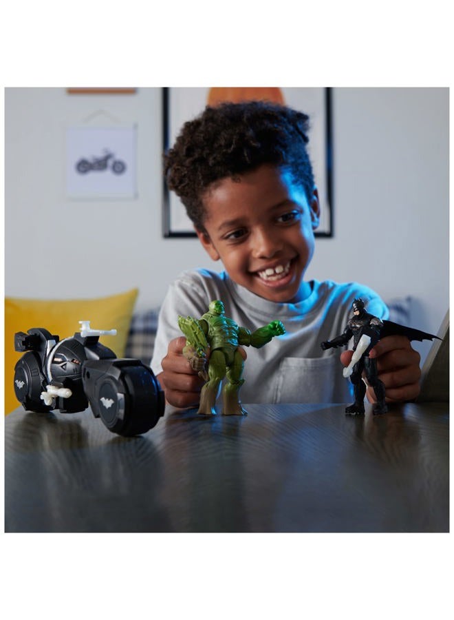 DC Comics , Batman and Swamp Thing Armory Attack Batcycle Set, Exclusive Armored Batman and Swamp Thing Action Figure with Accessories, Kids Toys for Boys and Girls Ages 4 and Up - Image 3