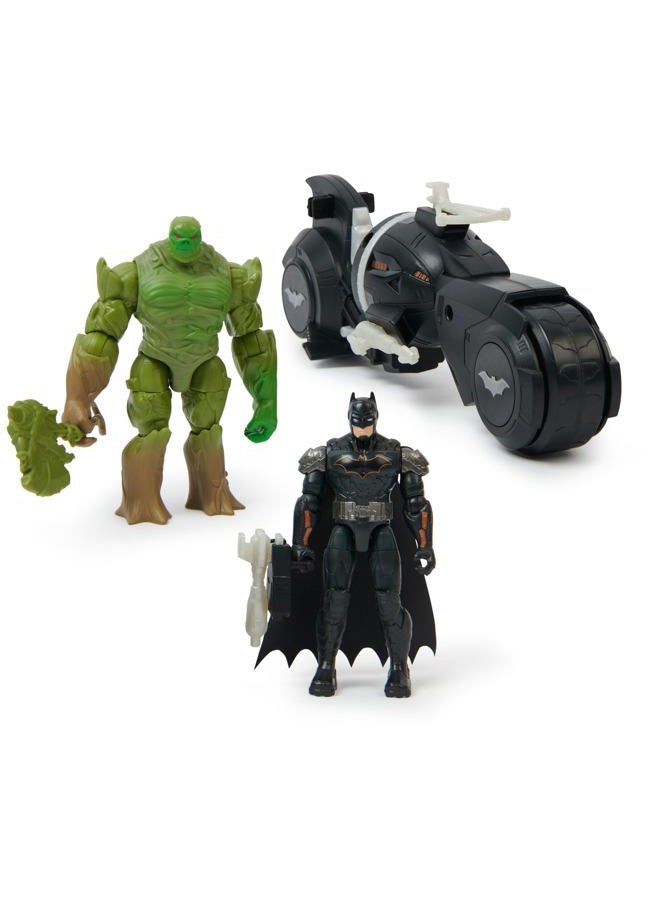 DC Comics , Batman and Swamp Thing Armory Attack Batcycle Set, Exclusive Armored Batman and Swamp Thing Action Figure with Accessories, Kids Toys for Boys and Girls Ages 4 and Up - Image 1