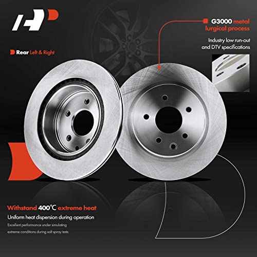 A-Premium Front and Rear Vented Disc Brake Rotors + Ceramic Pads Kit Compatible with Select Nissan Models - Maxima 2009-2014/2016-2017/2019, 12-PC Set - Image 5